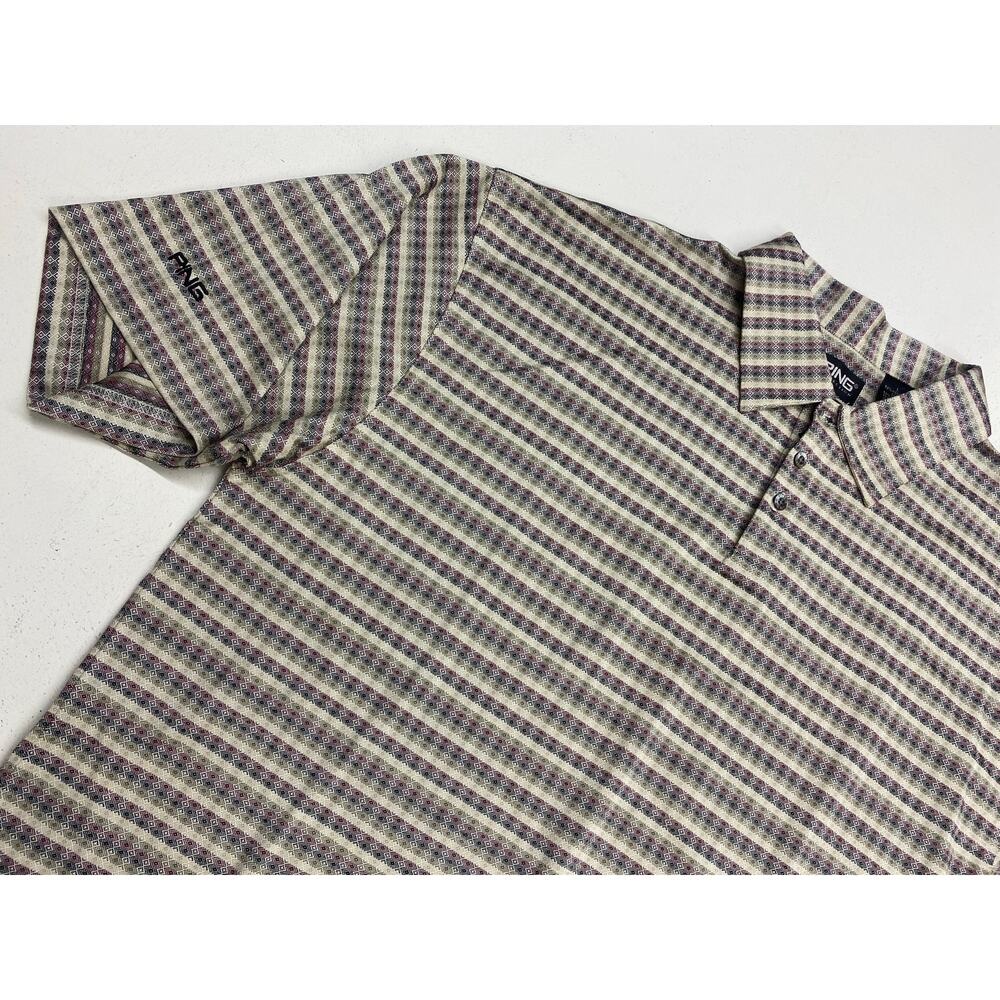 VTG 90s RETRO Ping abstract geometric graphic mercerized cotton golf polo shirt